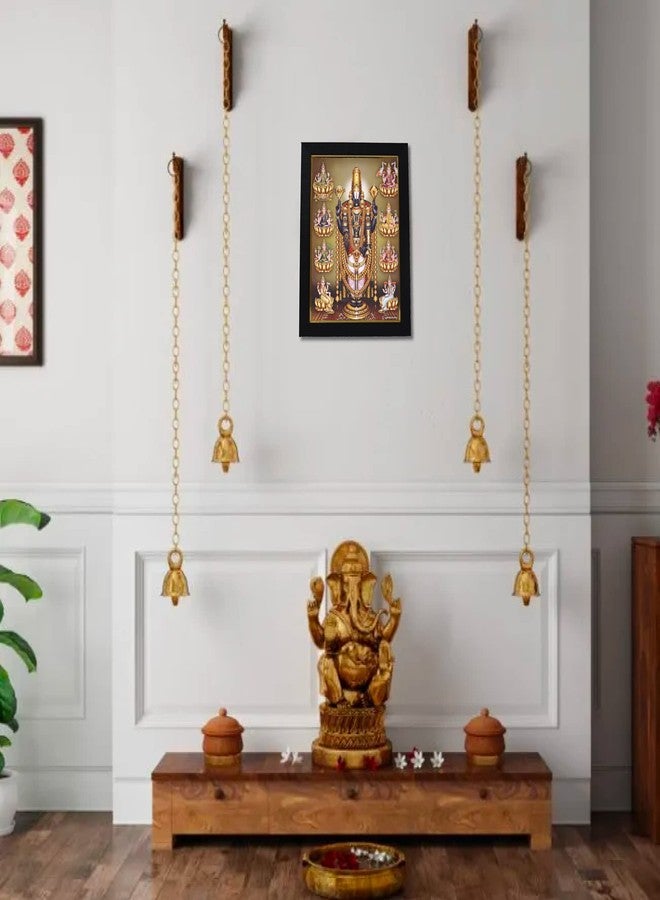 101Temples 101 Temples - Divinity Eternity Spirituality Asta Lakshmi Tirupati Balaji God Wooden Photo Frame with Wall Hook, 1 Piece | 10” x 13”, Matt Finish - Image 3